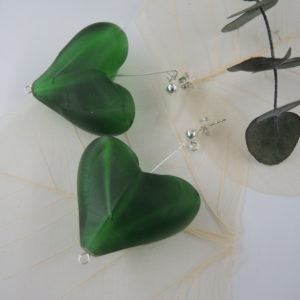3D XL heart earrings