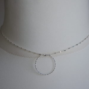 Diamond hoop necklace