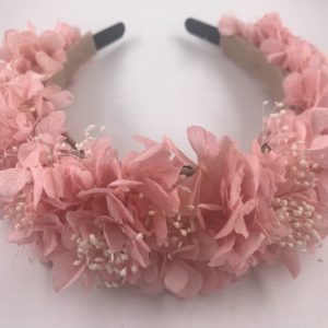 Pastel pink hydrangea headband