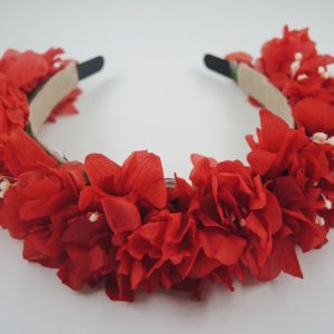Red hydrangea headband
