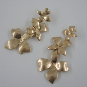 Pendientes Triple flor metal