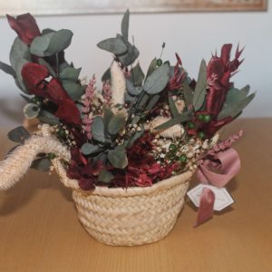 Preserved flowers basket