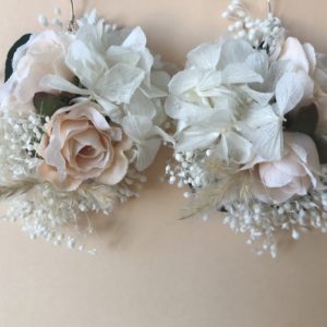 White boho flower earrings
