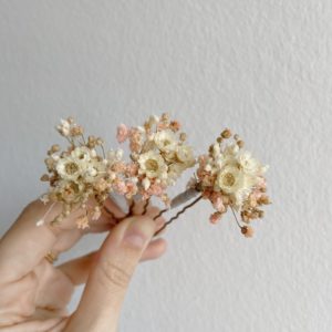 Horquilla de flores preservadas con paniculata y glixia