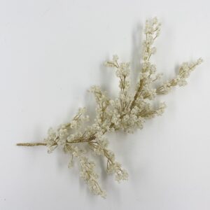 Tocado de novia rama con cuentas color blanco perla