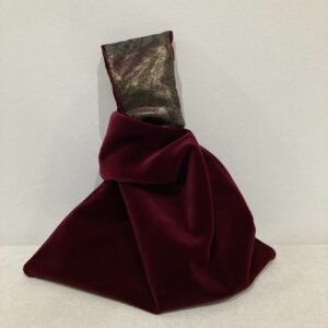 Bolso de mano japonés terciopelo burdeos