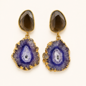 Pendientes Geoda Violeta – 5 cm